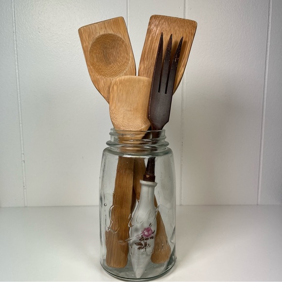 [SOLD!] Vintage Set of 3 Pampered Chef Bamboo Wooden Spatulas Kitchen Utensils - Picture 3 of 15